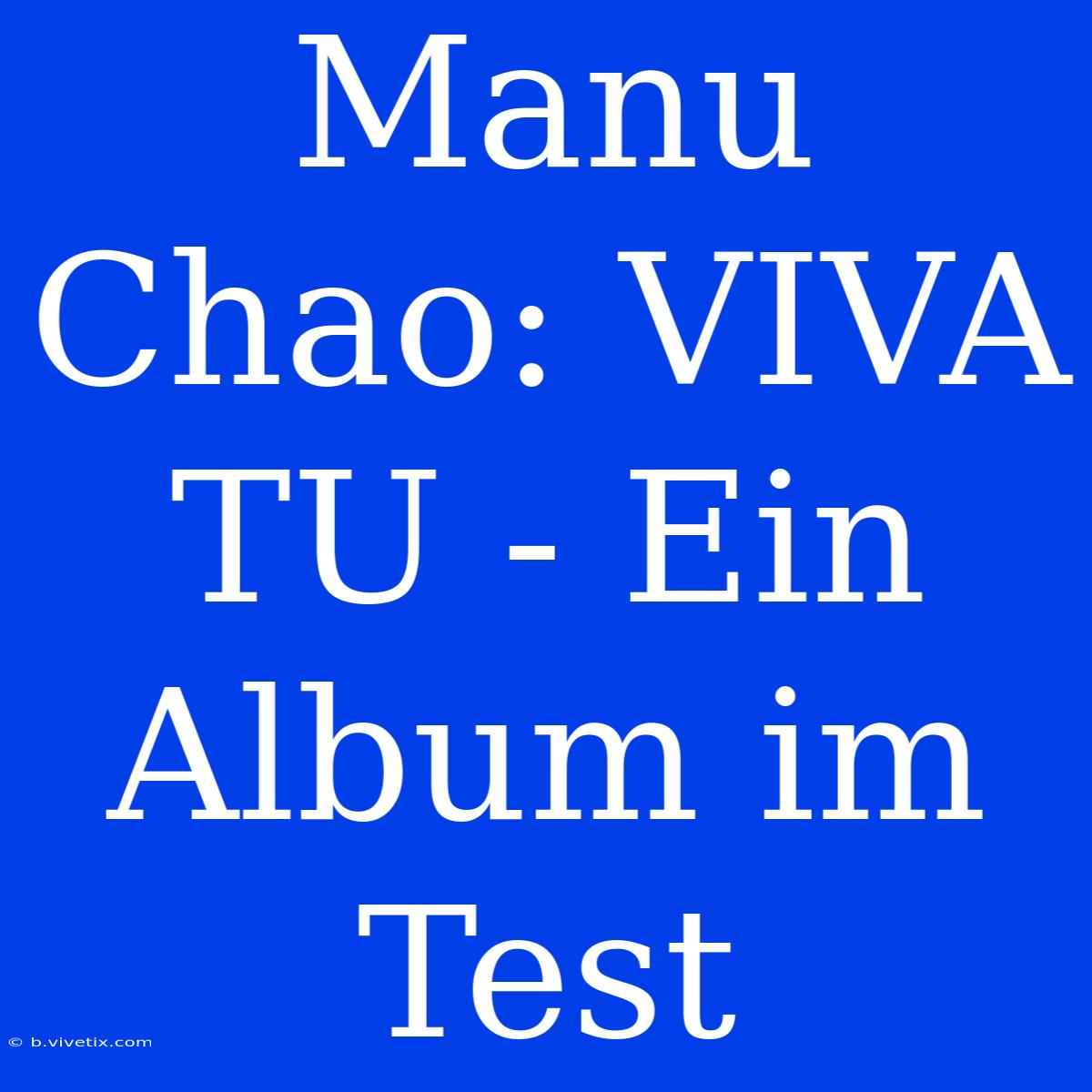 Manu Chao: VIVA TU - Ein Album Im Test