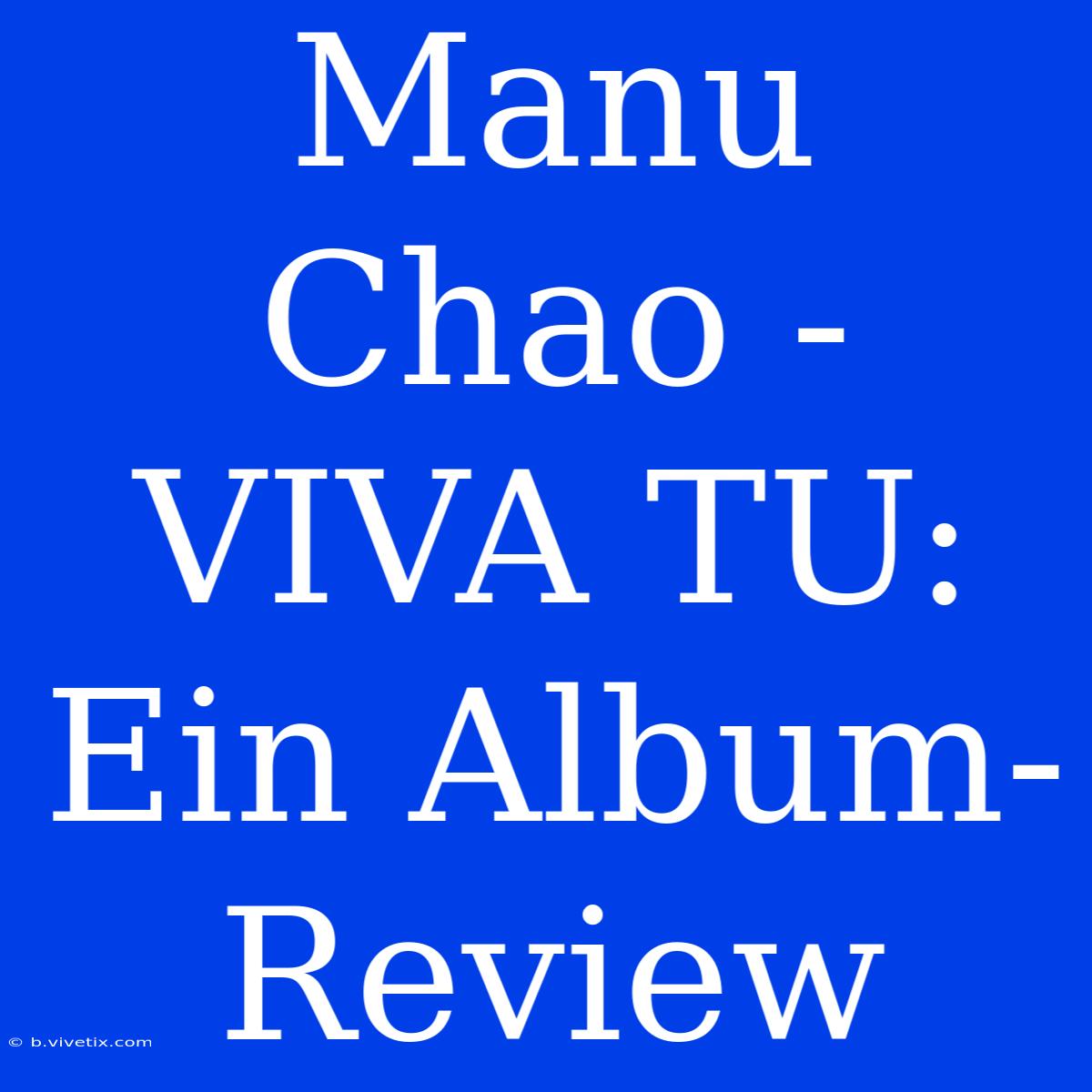 Manu Chao - VIVA TU: Ein Album-Review