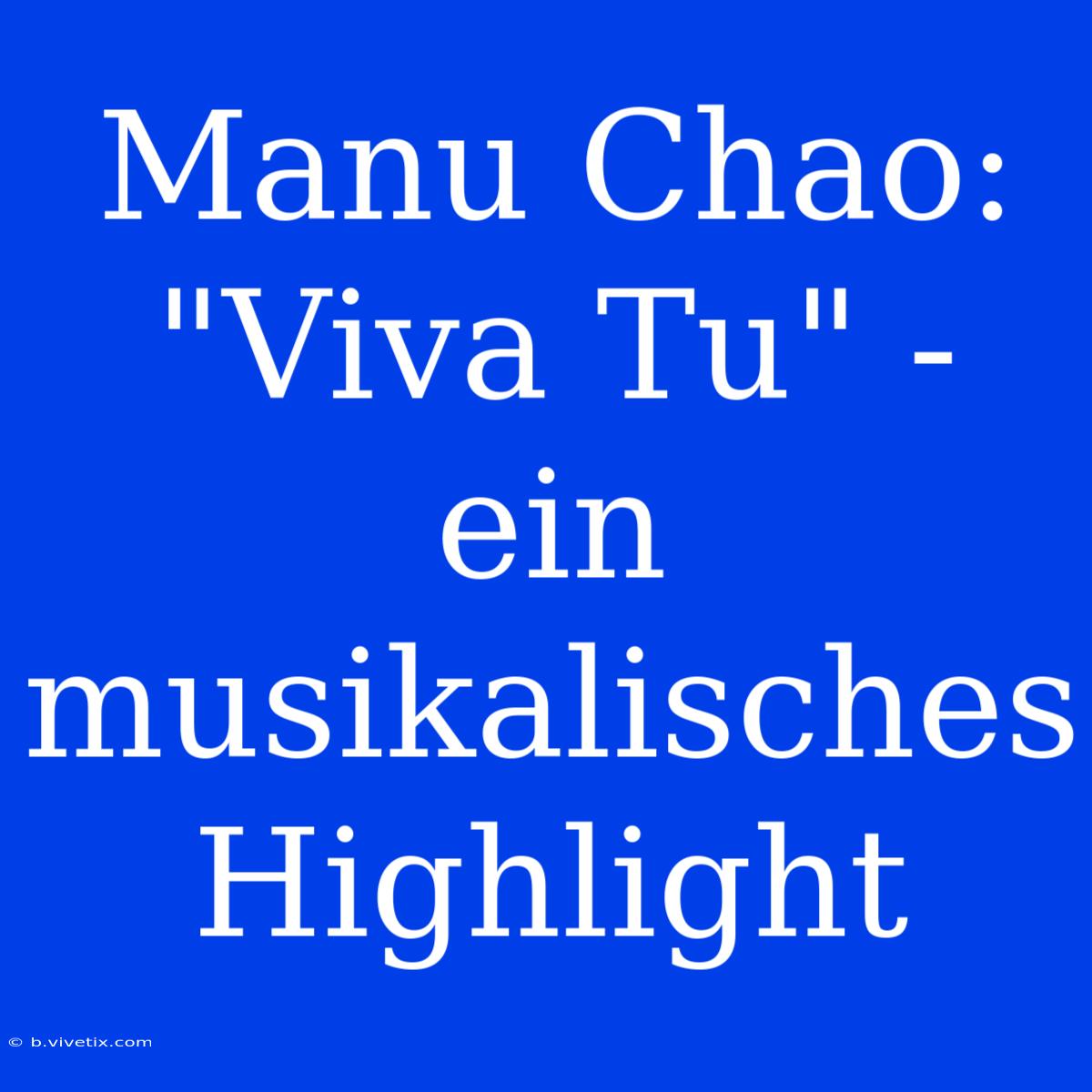 Manu Chao:  