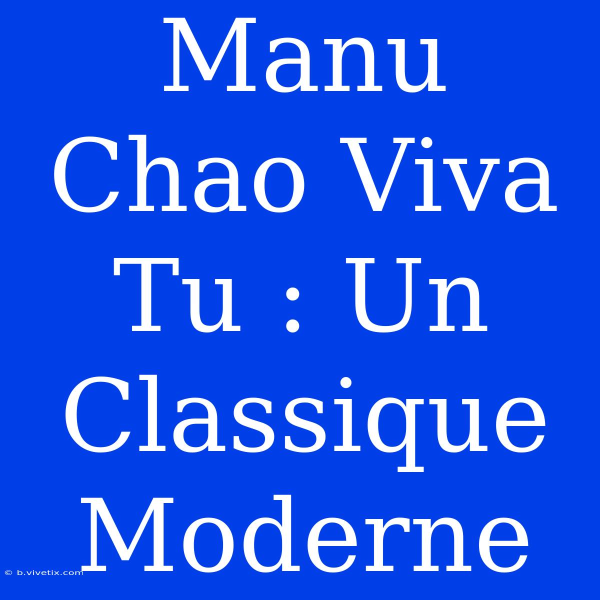 Manu Chao Viva Tu : Un Classique Moderne