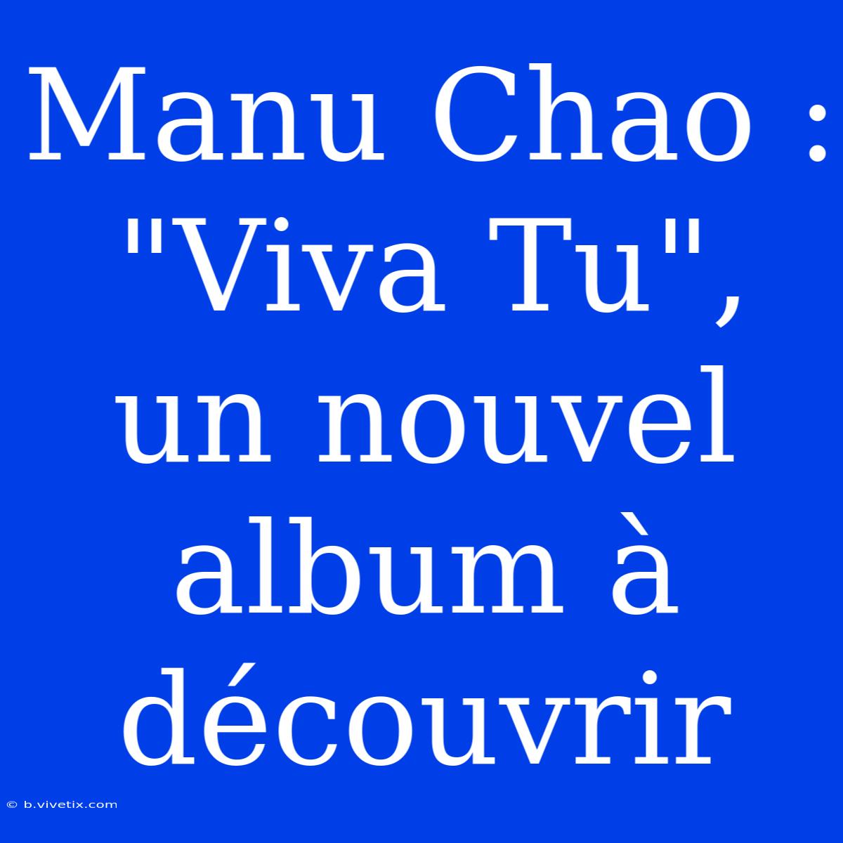 Manu Chao : 