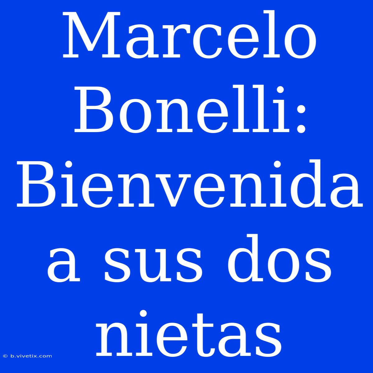 Marcelo Bonelli: Bienvenida A Sus Dos Nietas