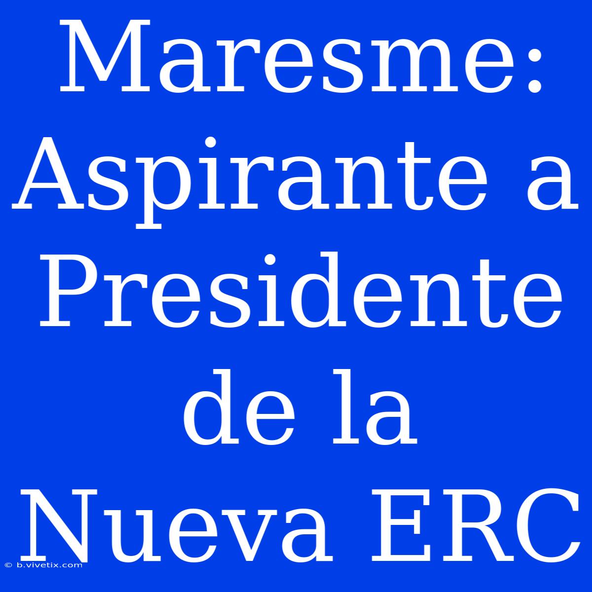 Maresme: Aspirante A Presidente De La Nueva ERC