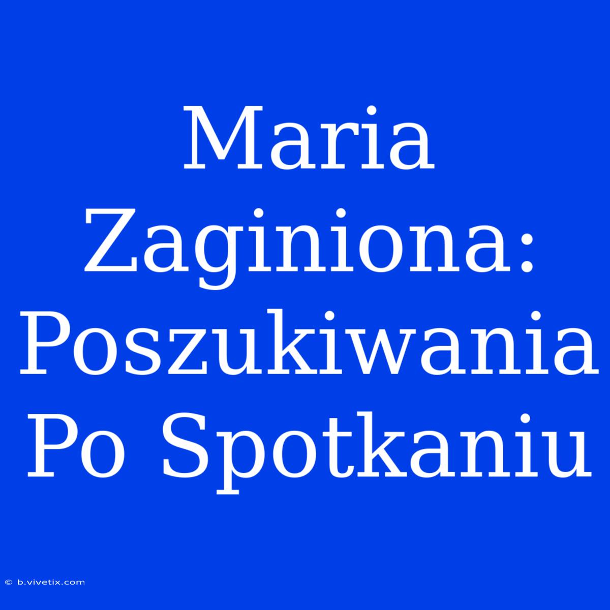 Maria Zaginiona: Poszukiwania Po Spotkaniu