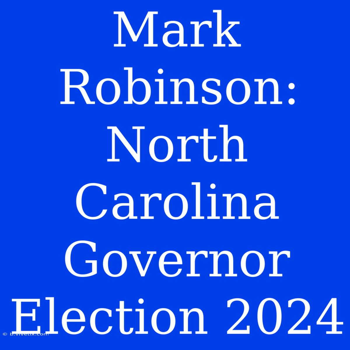 Mark Robinson: North Carolina Governor Election 2024