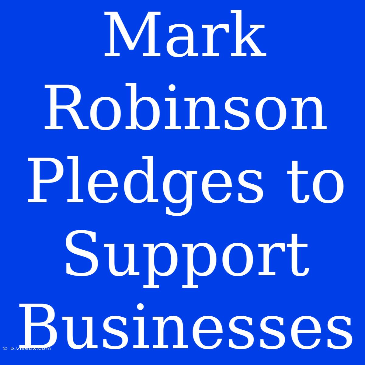 Mark Robinson Pledges To Support Businesses