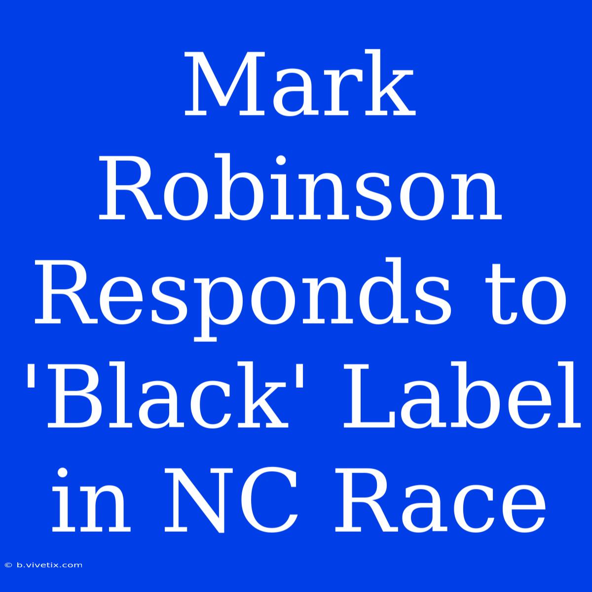 Mark Robinson Responds To 'Black' Label In NC Race