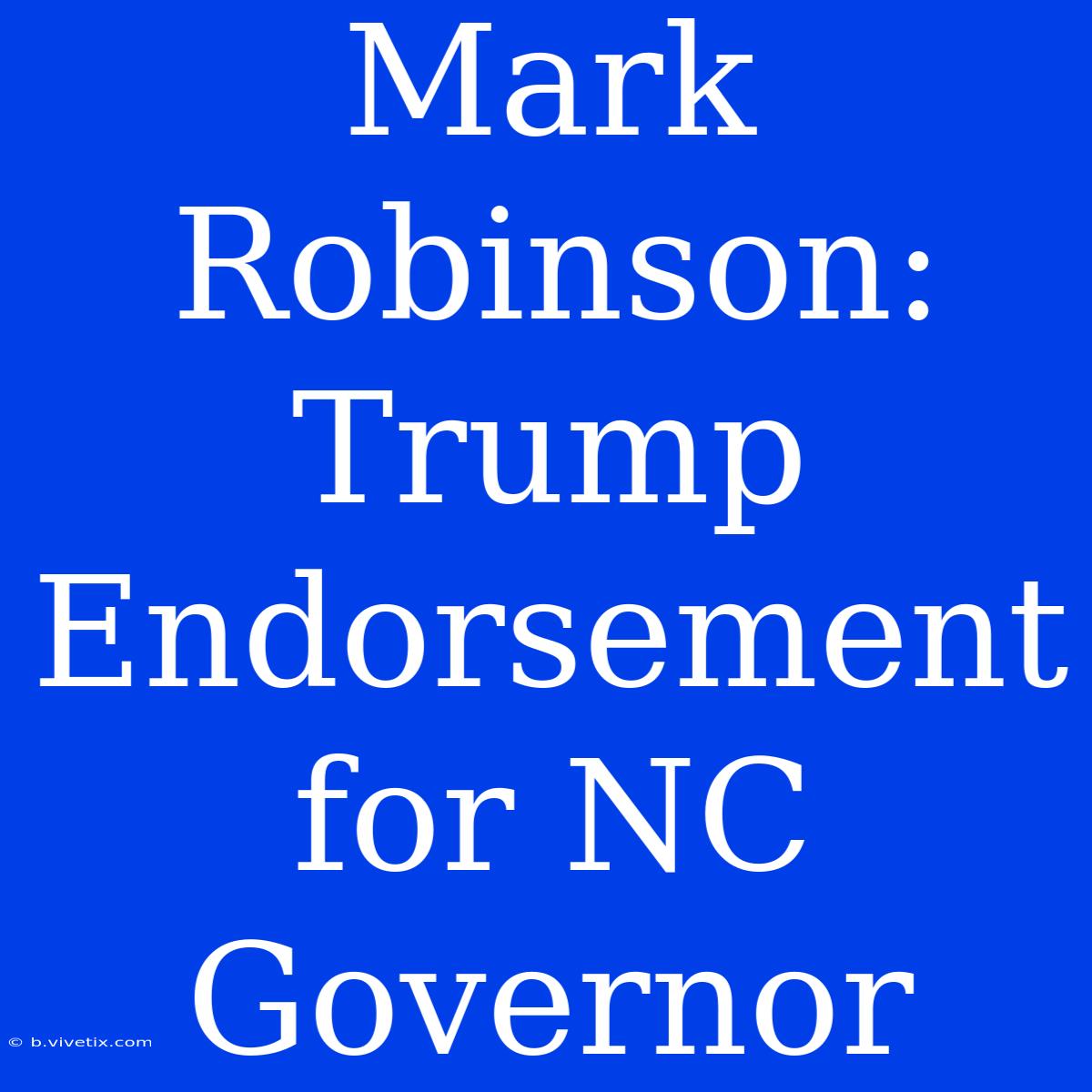 Mark Robinson: Trump Endorsement For NC Governor