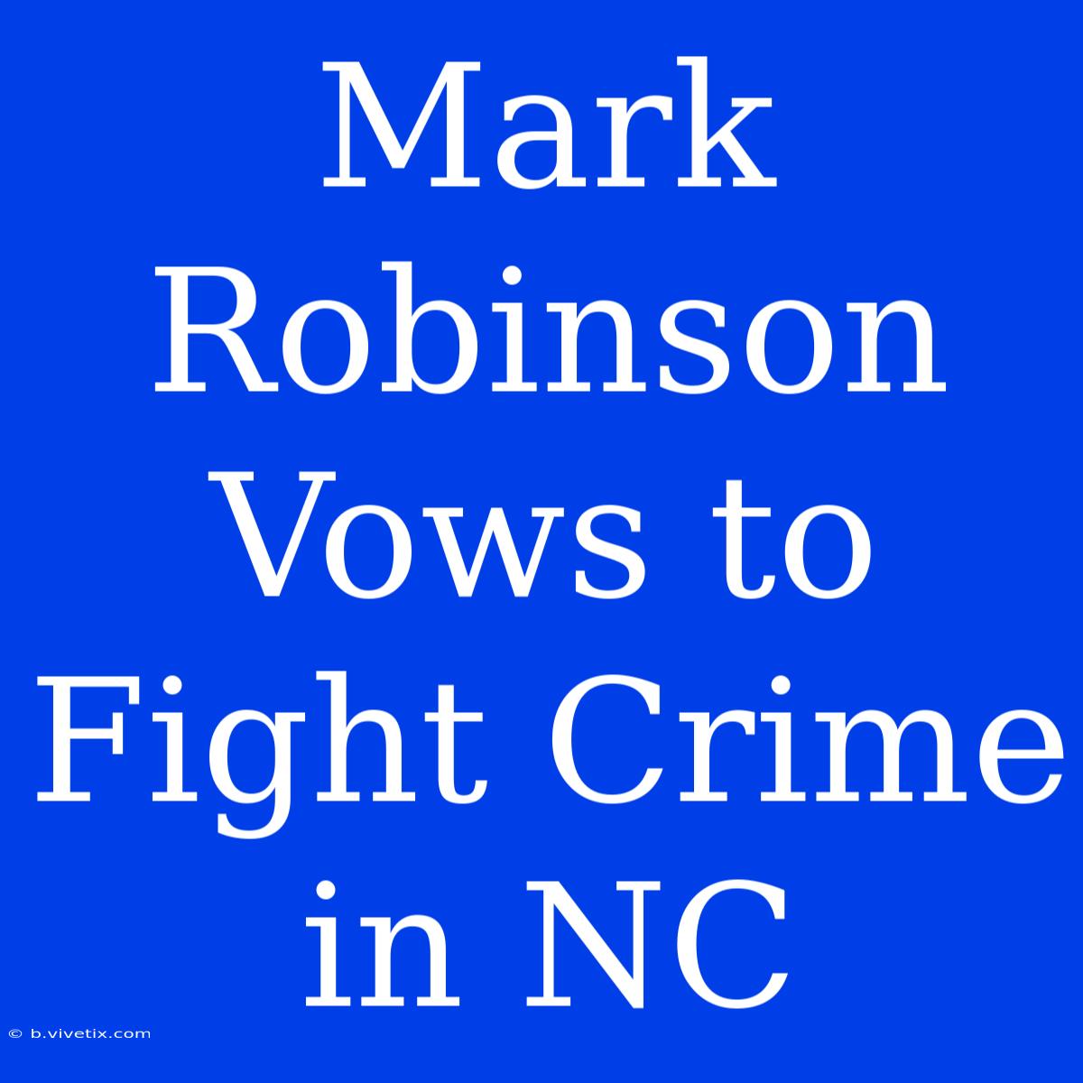 Mark Robinson Vows To Fight Crime In NC