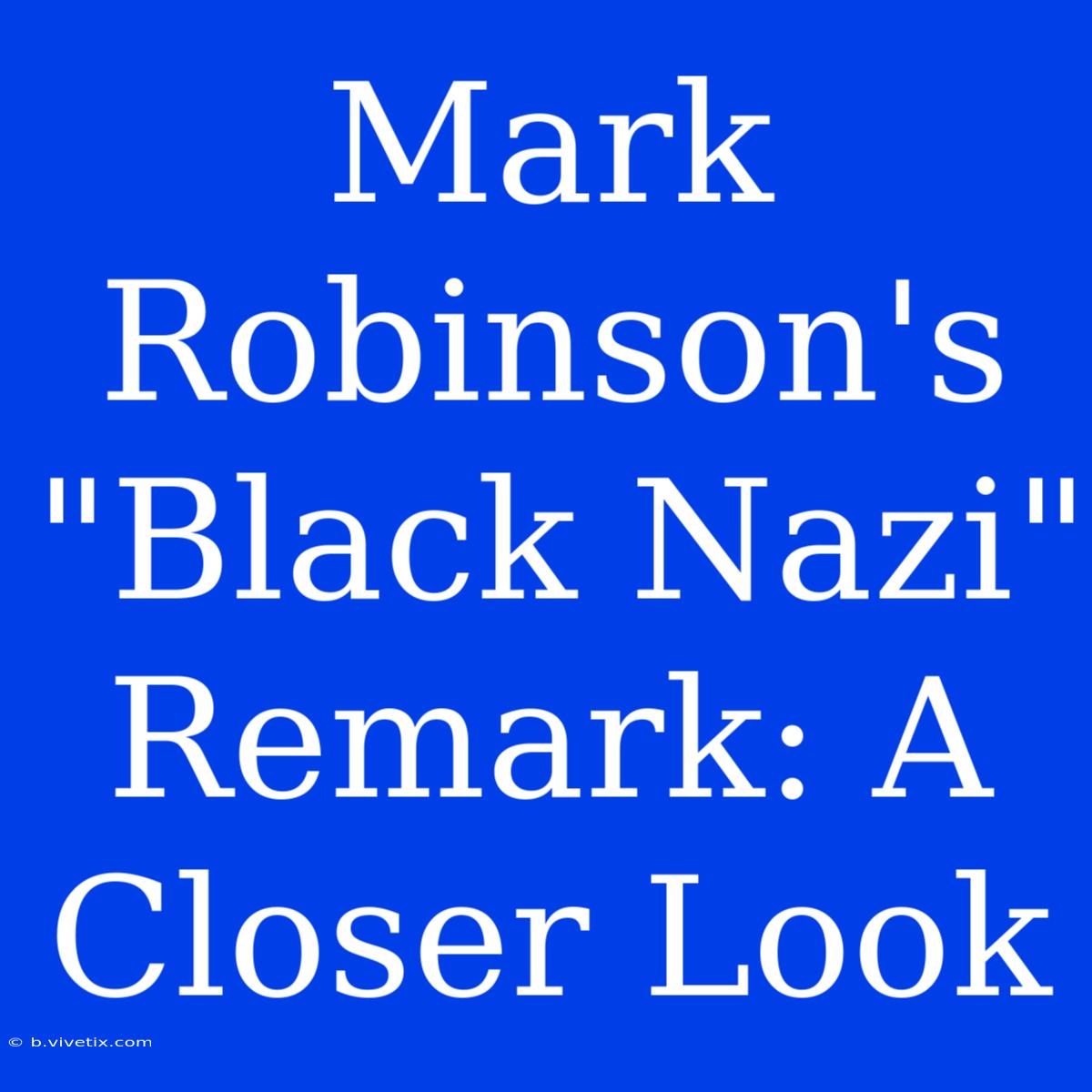 Mark Robinson's 