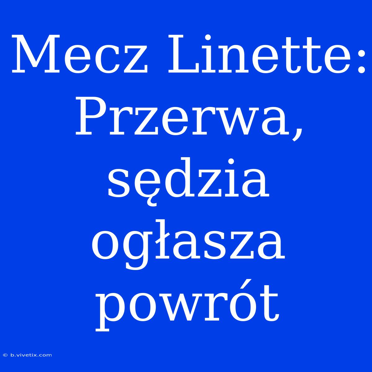 Mecz Linette: Przerwa, Sędzia Ogłasza Powrót