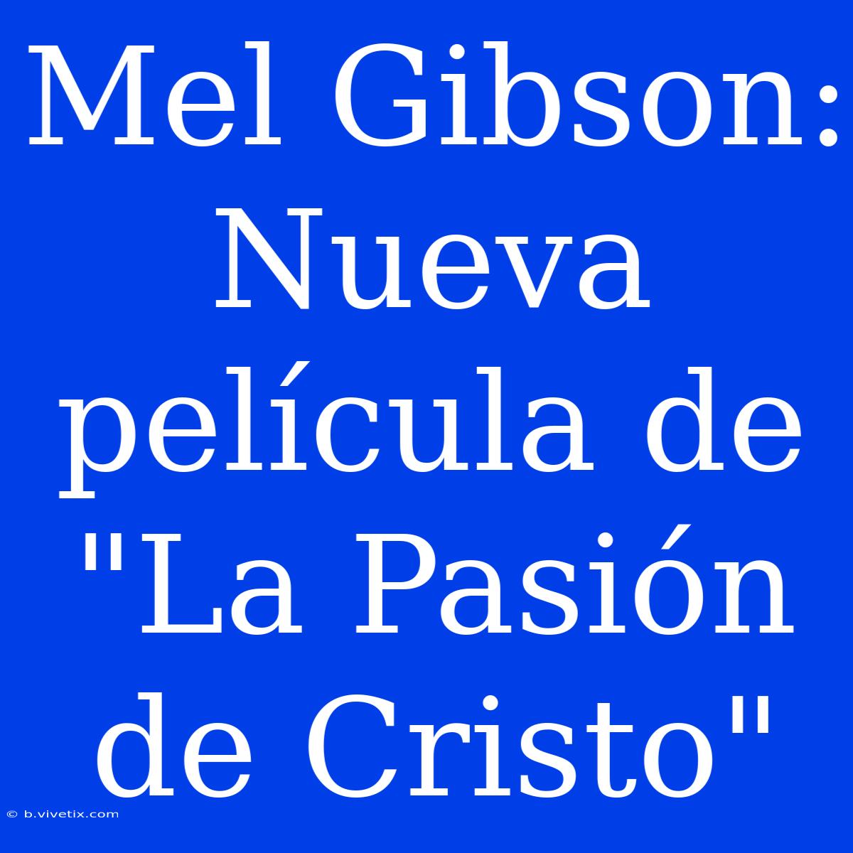 Mel Gibson: Nueva Película De 