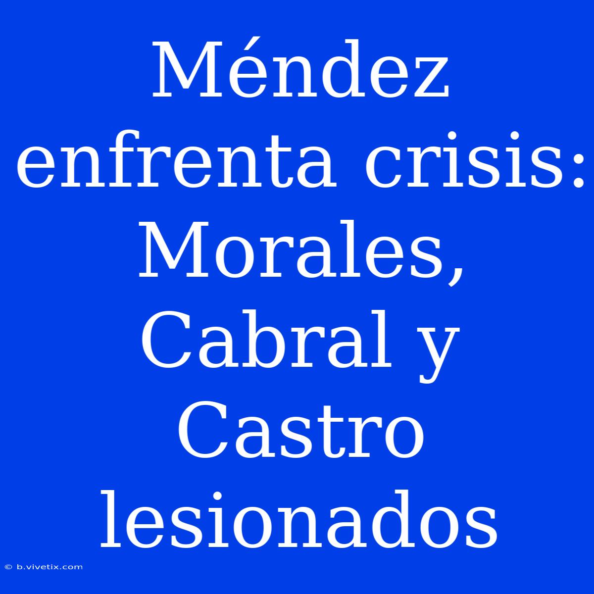 Méndez Enfrenta Crisis:  Morales, Cabral Y Castro Lesionados