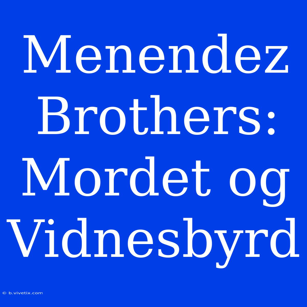 Menendez Brothers: Mordet Og Vidnesbyrd