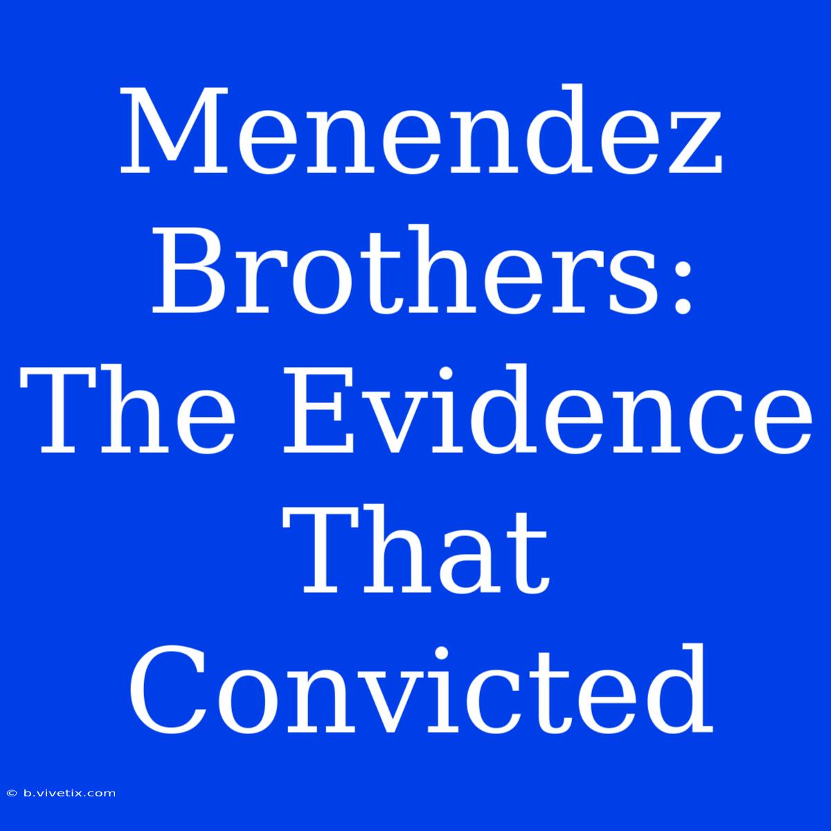 Menendez Brothers: The Evidence That Convicted