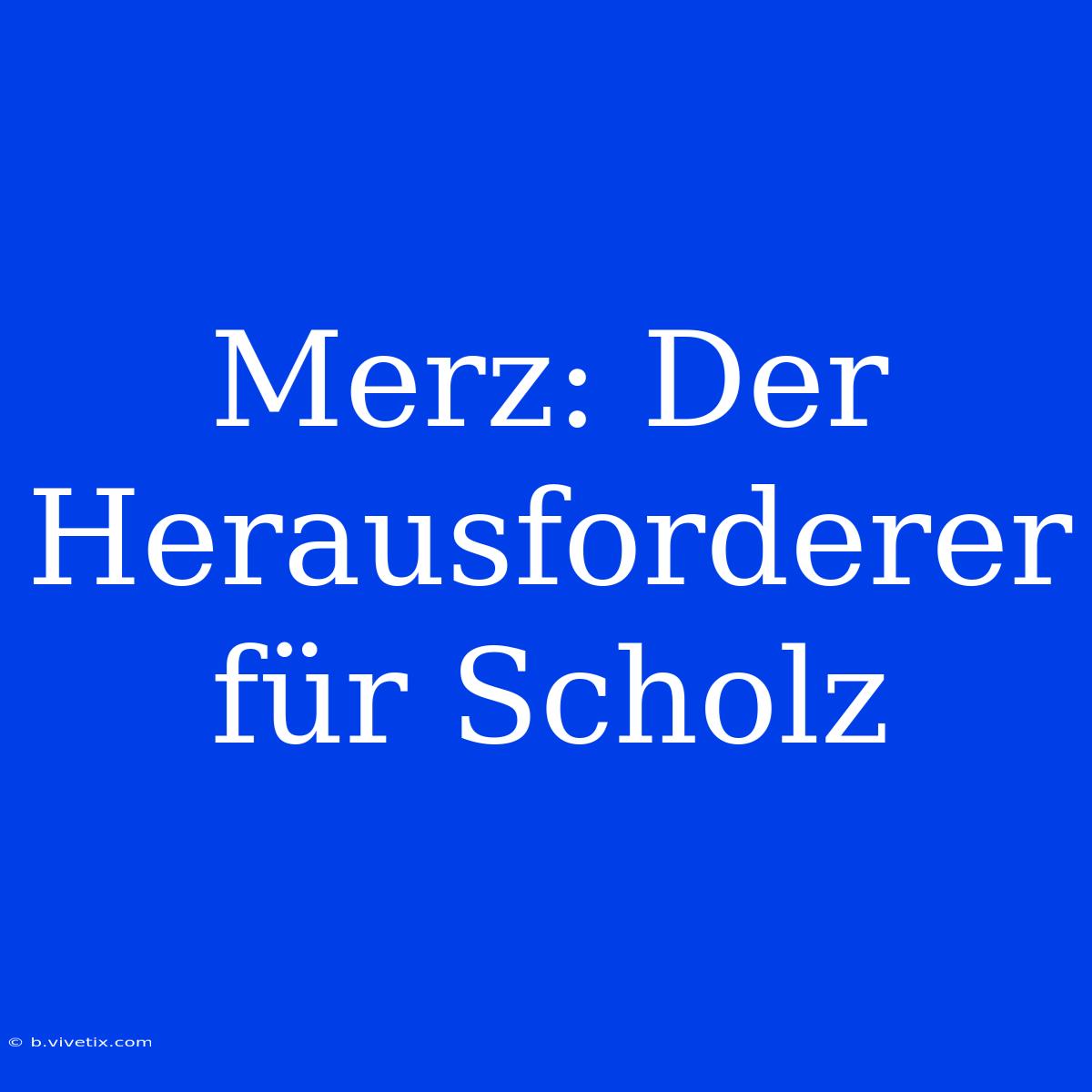 Merz: Der Herausforderer Für Scholz