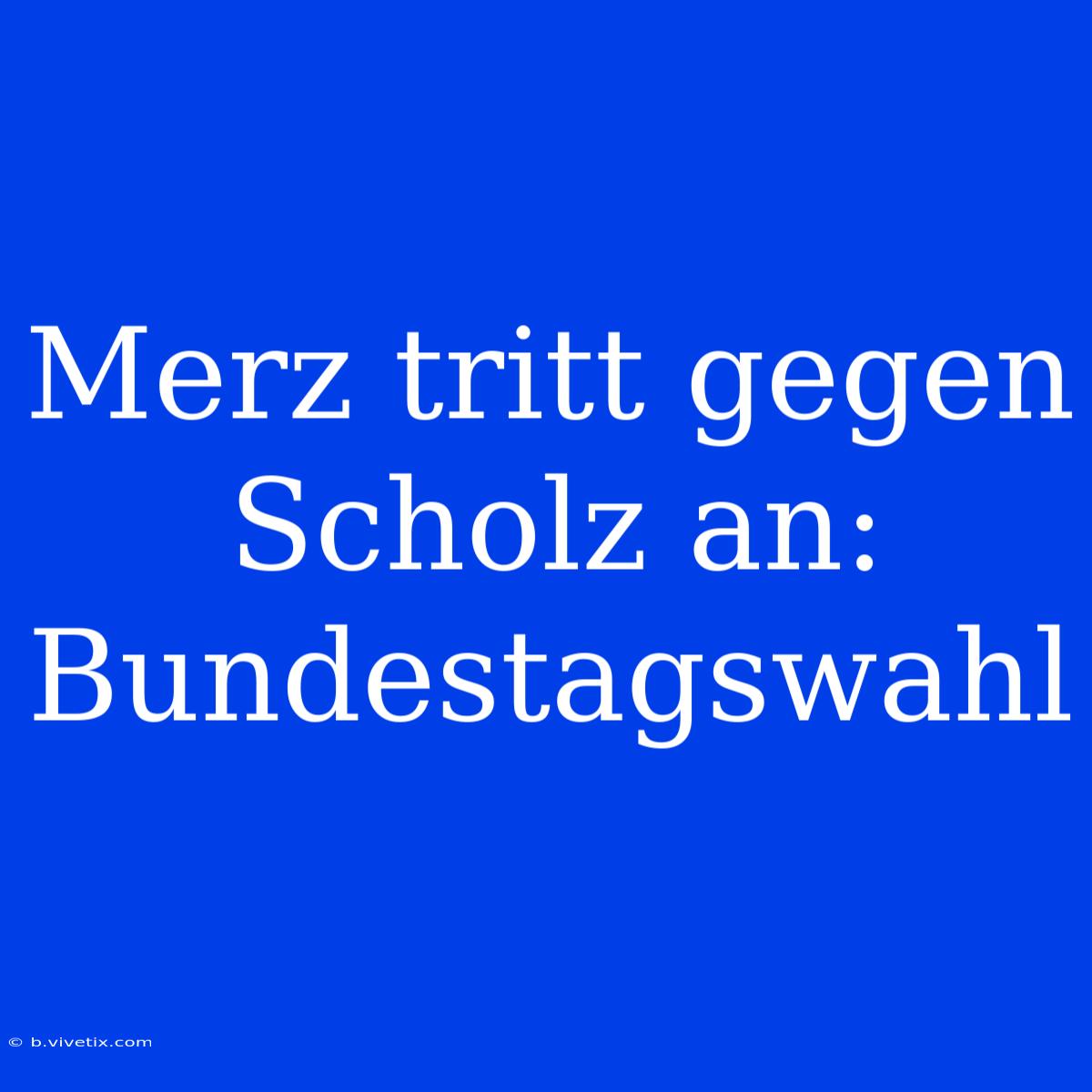 Merz Tritt Gegen Scholz An: Bundestagswahl