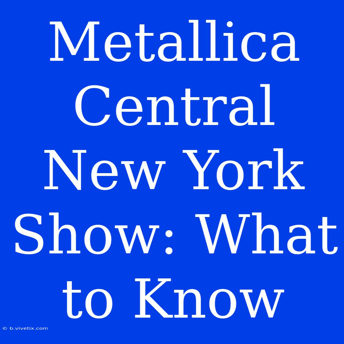 Metallica Central New York Show: What To Know