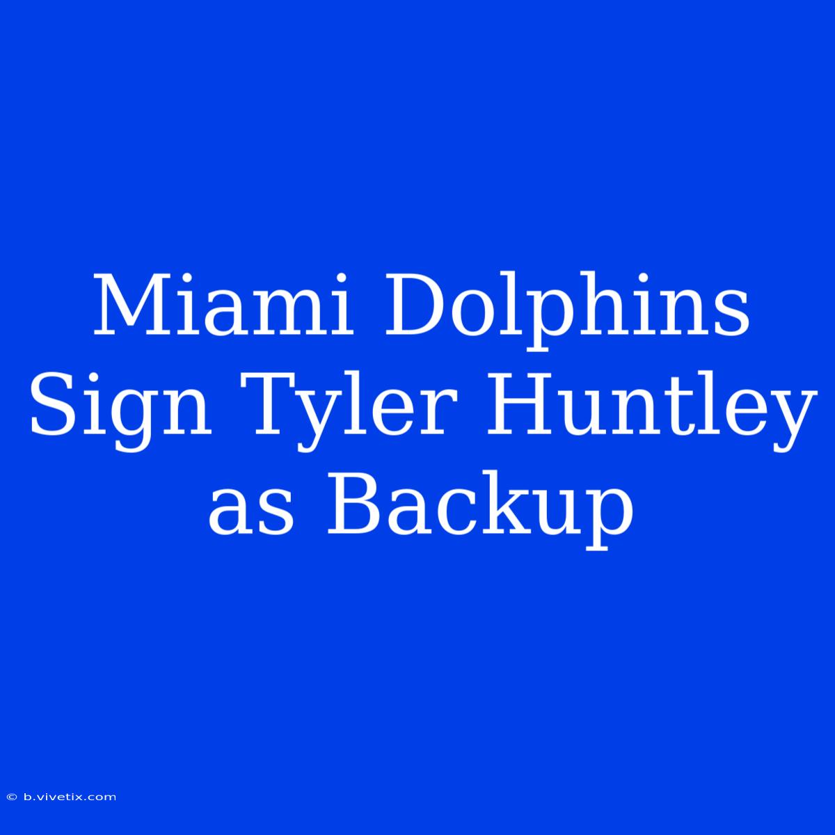 Miami Dolphins Sign Tyler Huntley As Backup