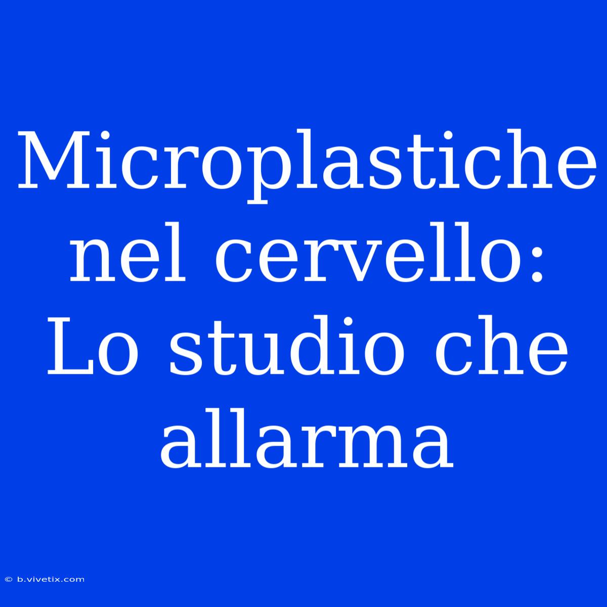 Microplastiche Nel Cervello: Lo Studio Che Allarma