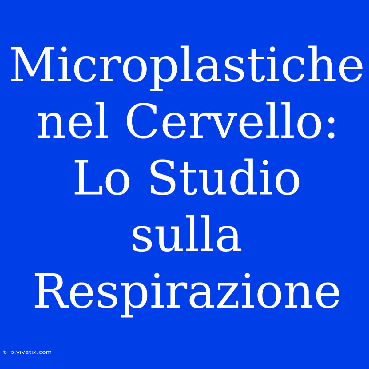 Microplastiche Nel Cervello: Lo Studio Sulla Respirazione