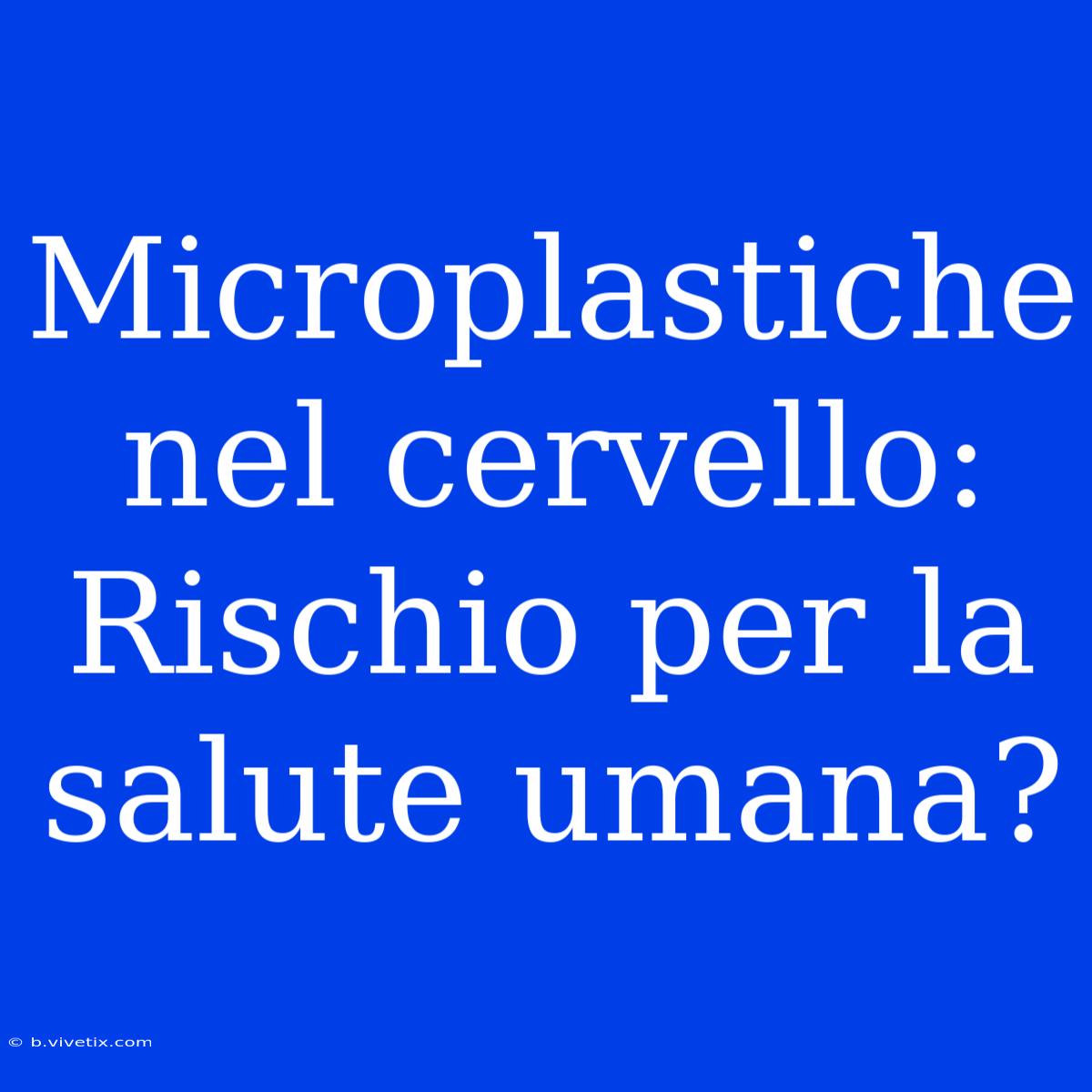 Microplastiche Nel Cervello: Rischio Per La Salute Umana?