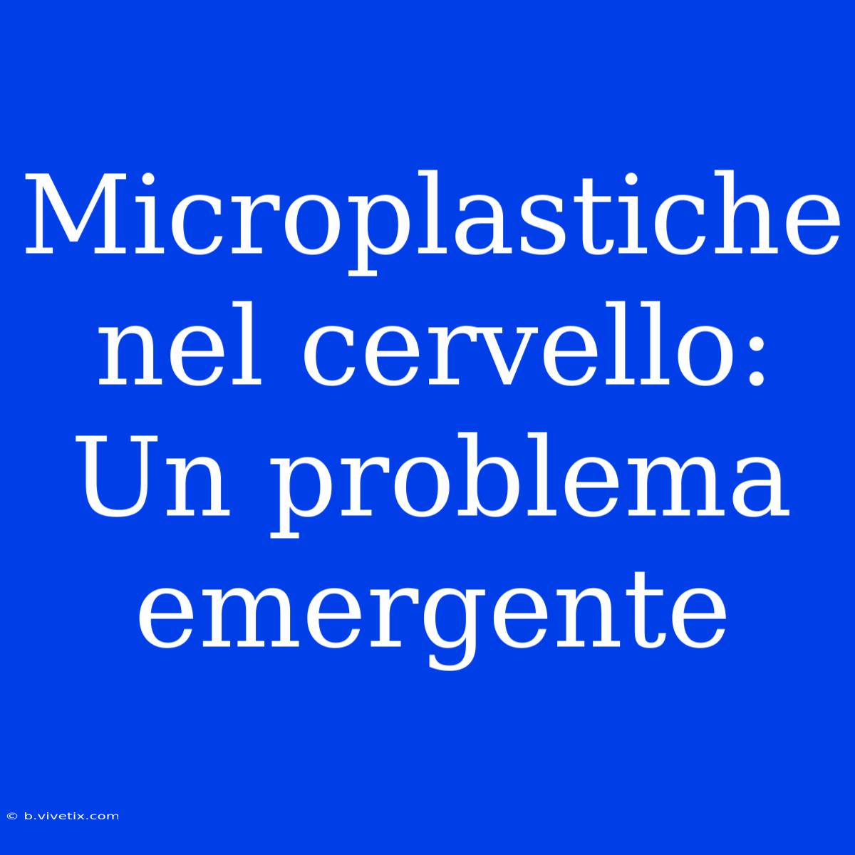 Microplastiche Nel Cervello: Un Problema Emergente