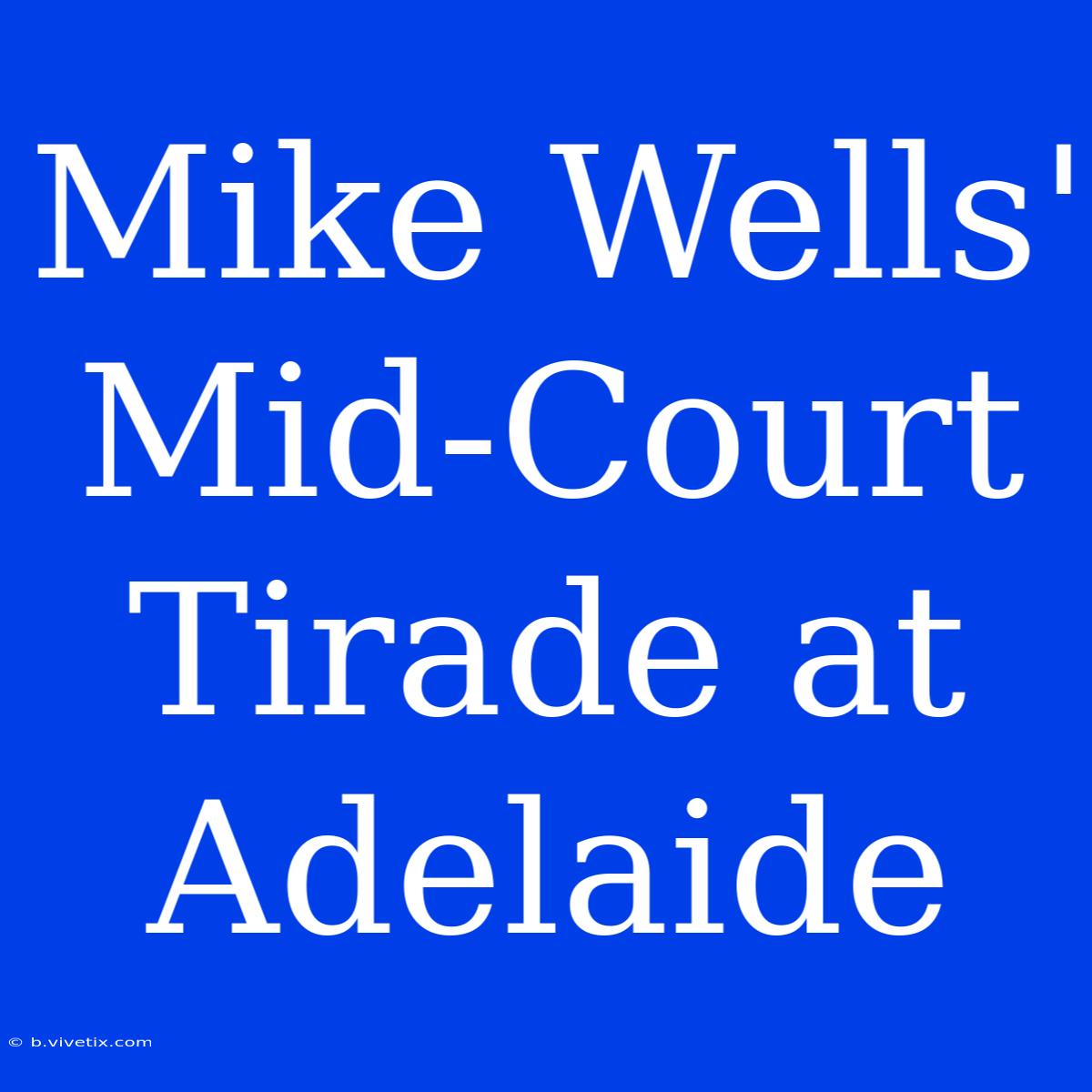 Mike Wells' Mid-Court Tirade At Adelaide