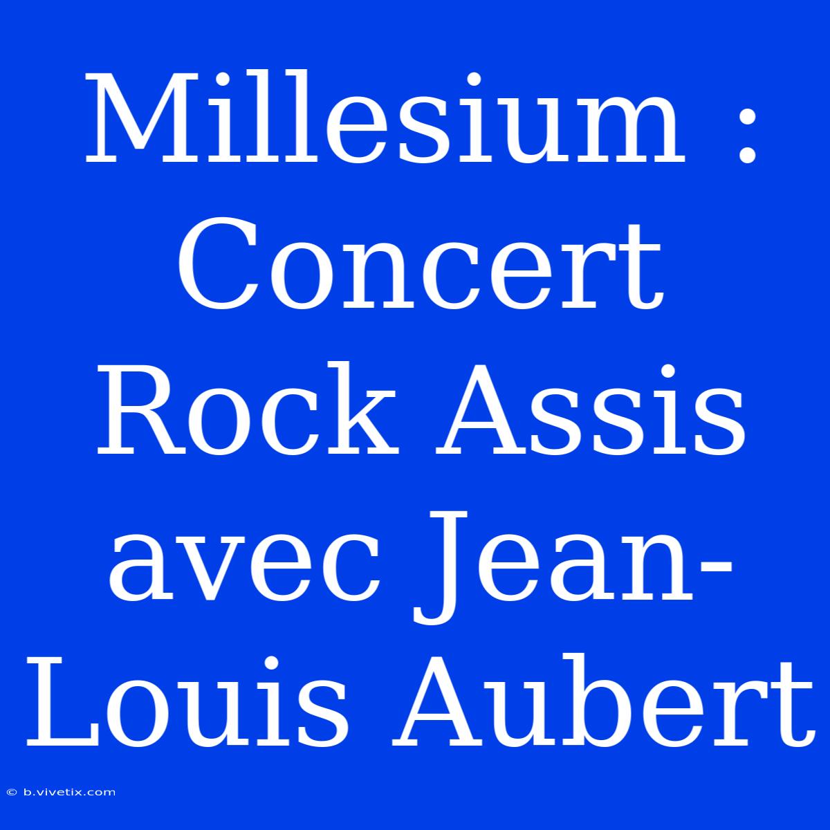 Millesium : Concert Rock Assis Avec Jean-Louis Aubert