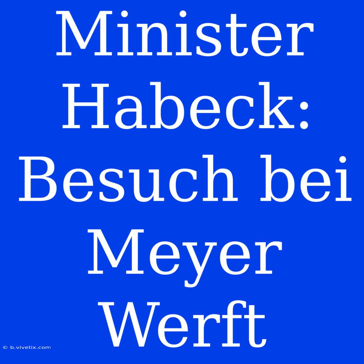 Minister Habeck: Besuch Bei Meyer Werft