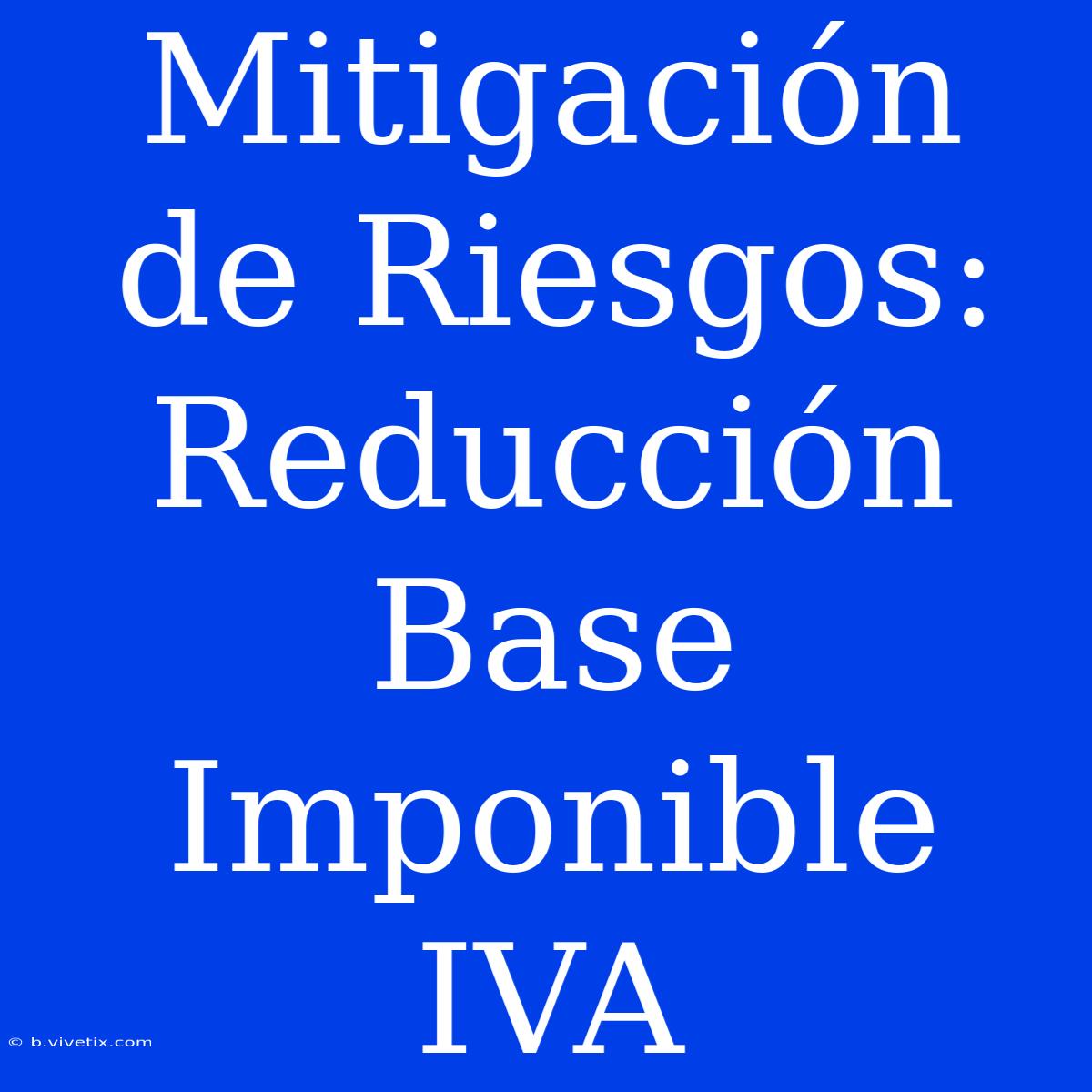 Mitigación De Riesgos: Reducción Base Imponible IVA