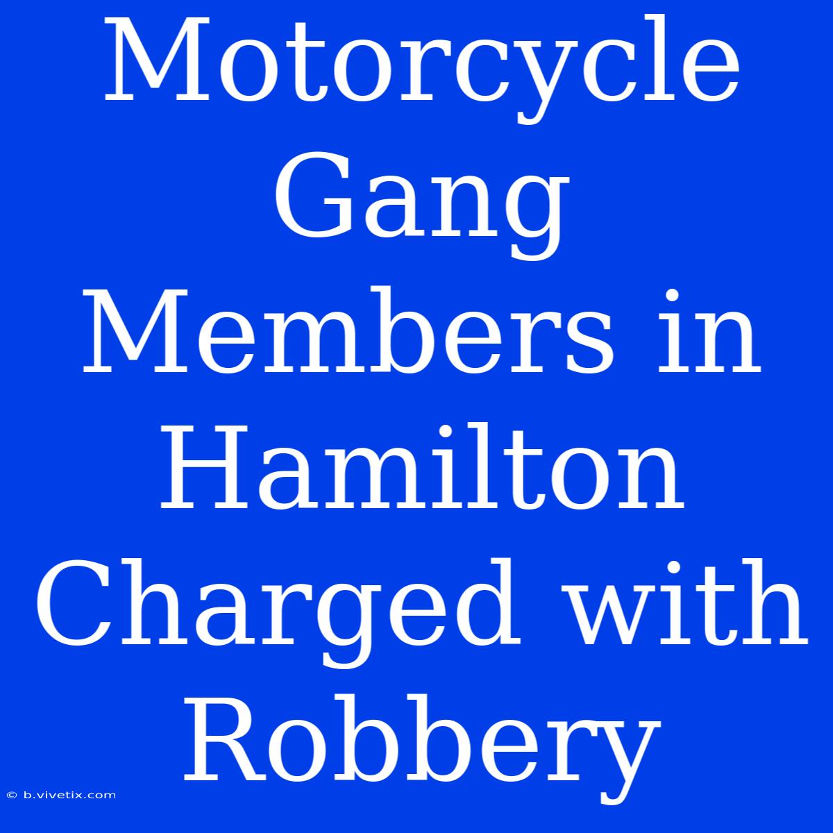 Motorcycle Gang Members In Hamilton Charged With Robbery