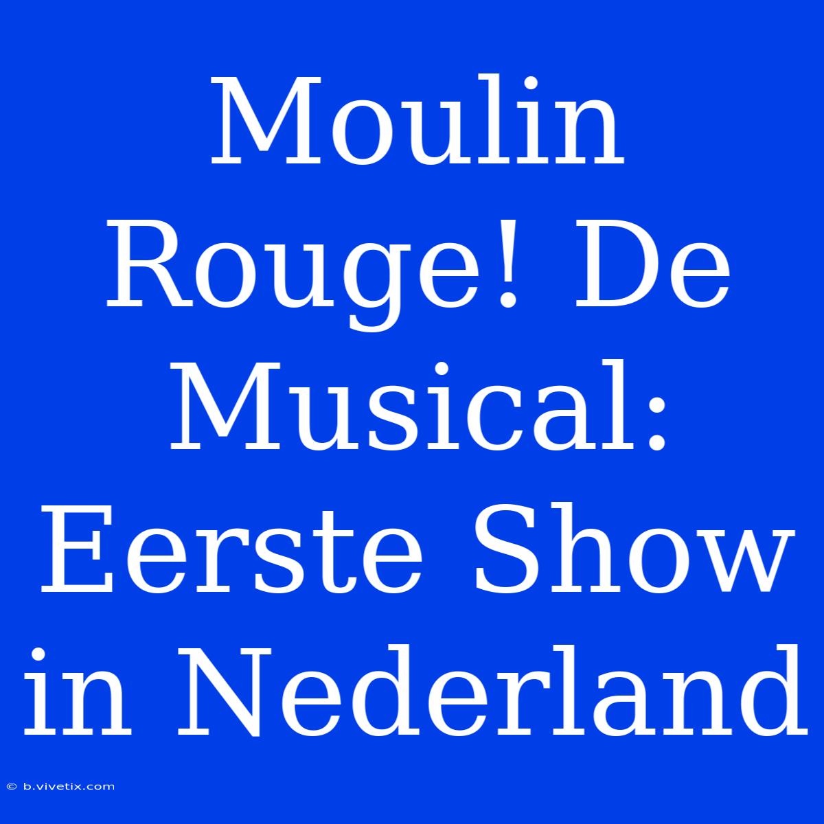 Moulin Rouge! De Musical: Eerste Show In Nederland