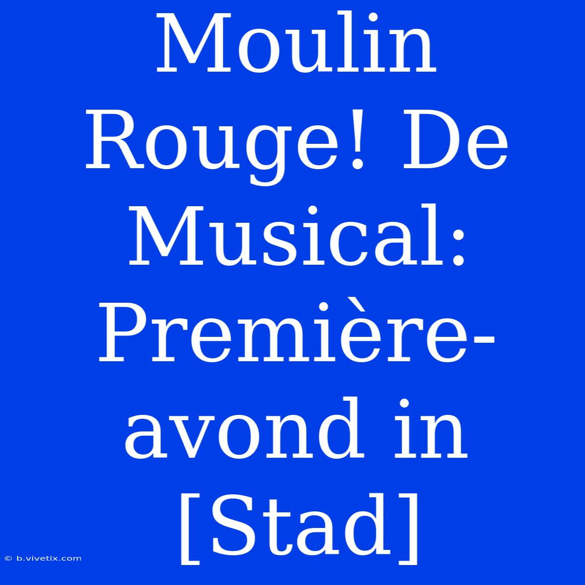 Moulin Rouge! De Musical: Première-avond In [Stad]