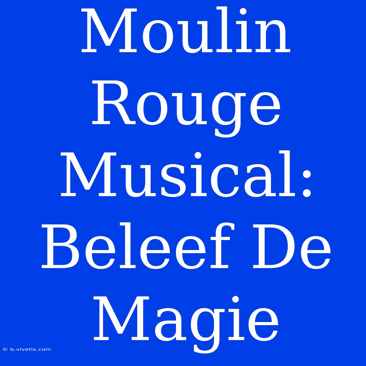 Moulin Rouge Musical: Beleef De Magie