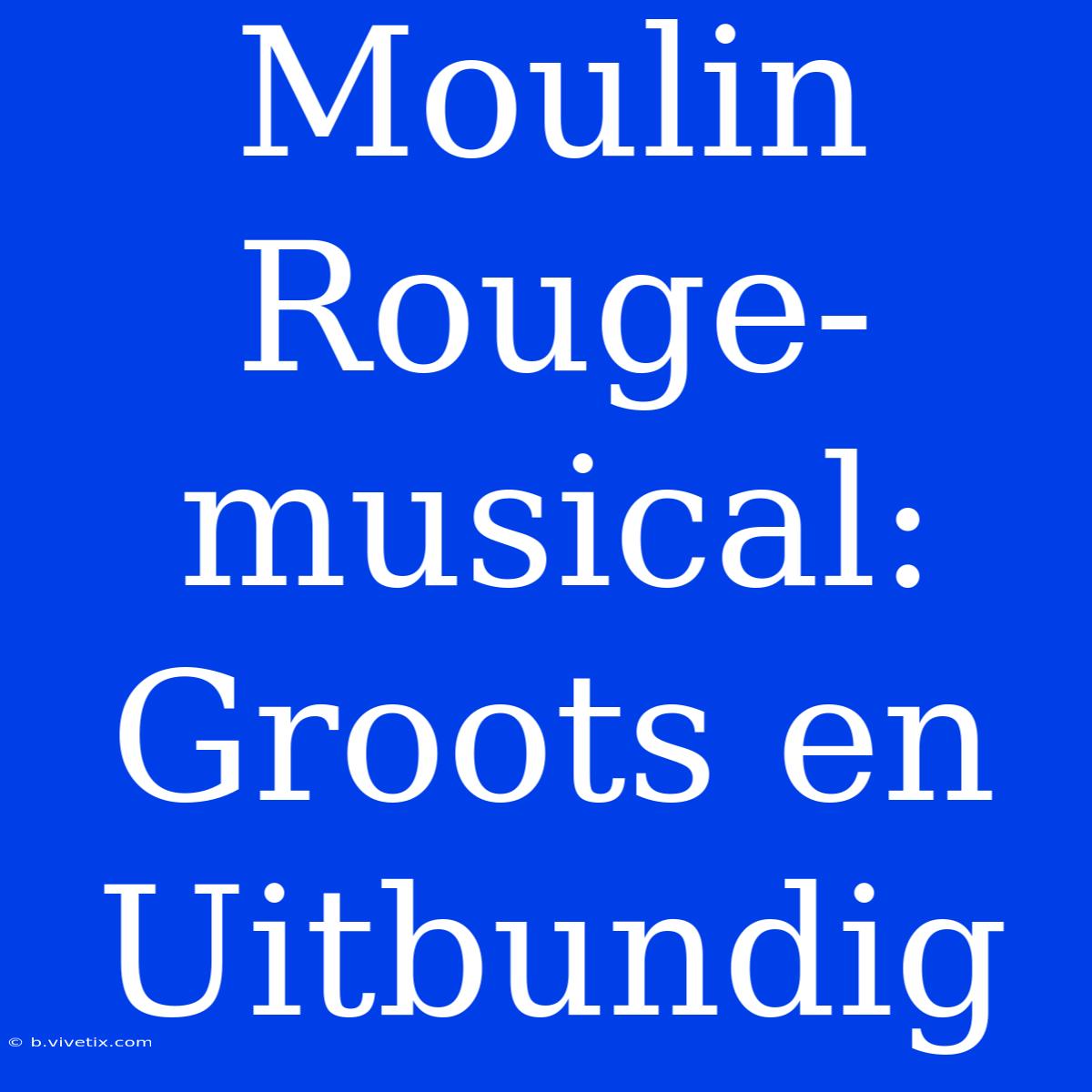 Moulin Rouge-musical: Groots En Uitbundig