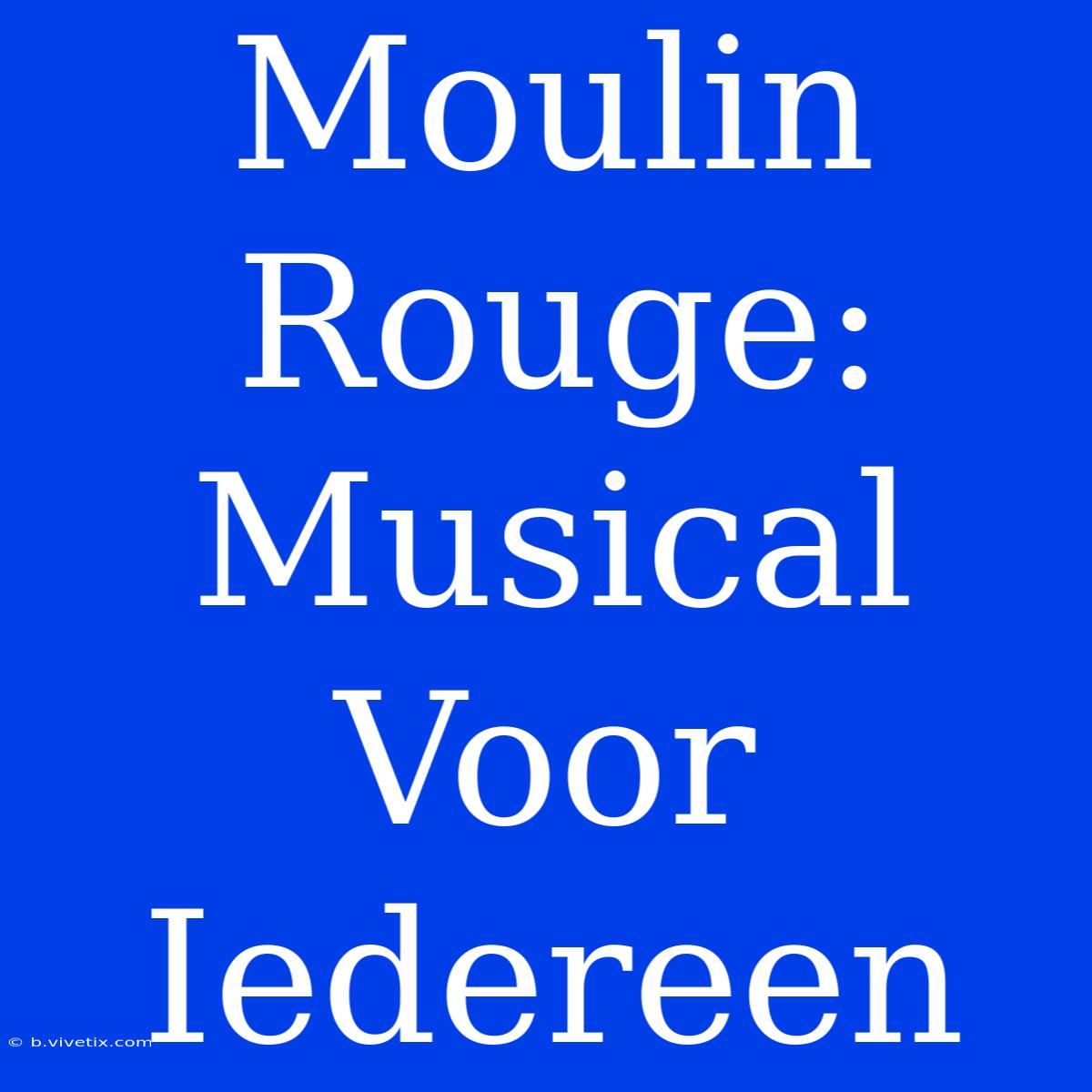 Moulin Rouge: Musical Voor Iedereen