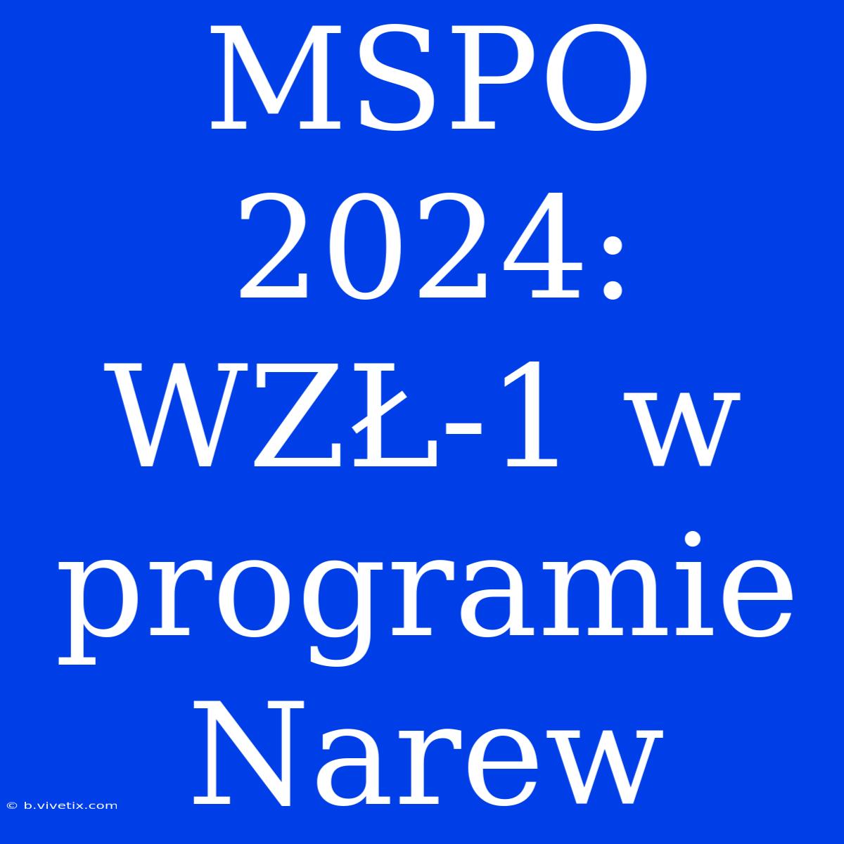 MSPO 2024: WZŁ-1 W Programie Narew