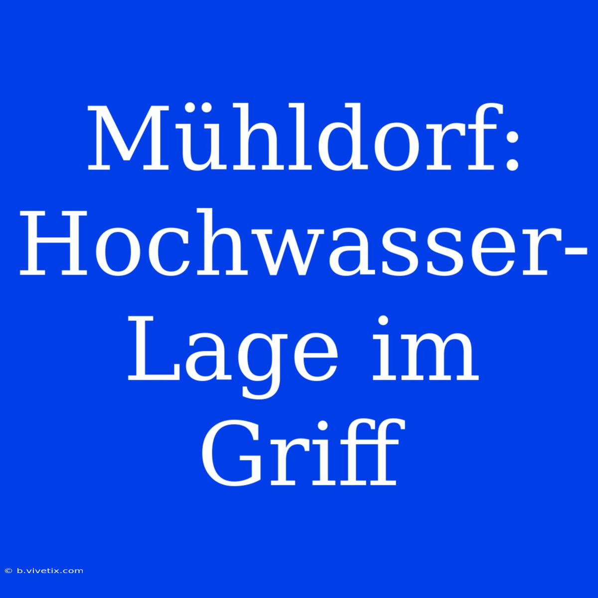 Mühldorf: Hochwasser-Lage Im Griff