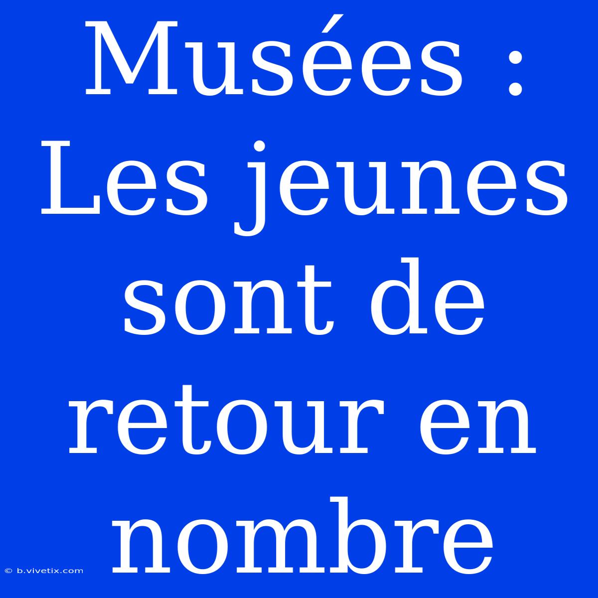 Musées : Les Jeunes Sont De Retour En Nombre