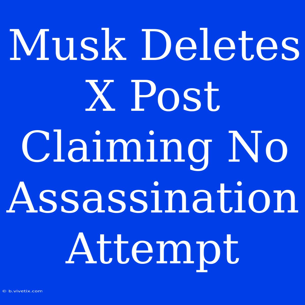 Musk Deletes X Post Claiming No Assassination Attempt