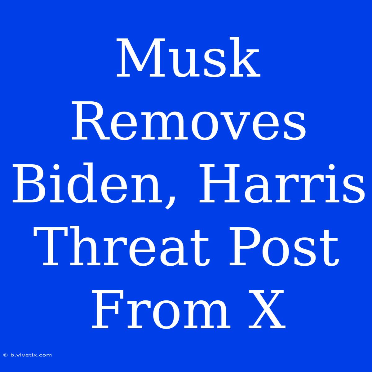 Musk Removes Biden, Harris Threat Post From X