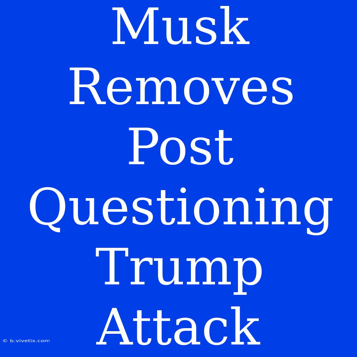 Musk Removes Post Questioning Trump Attack