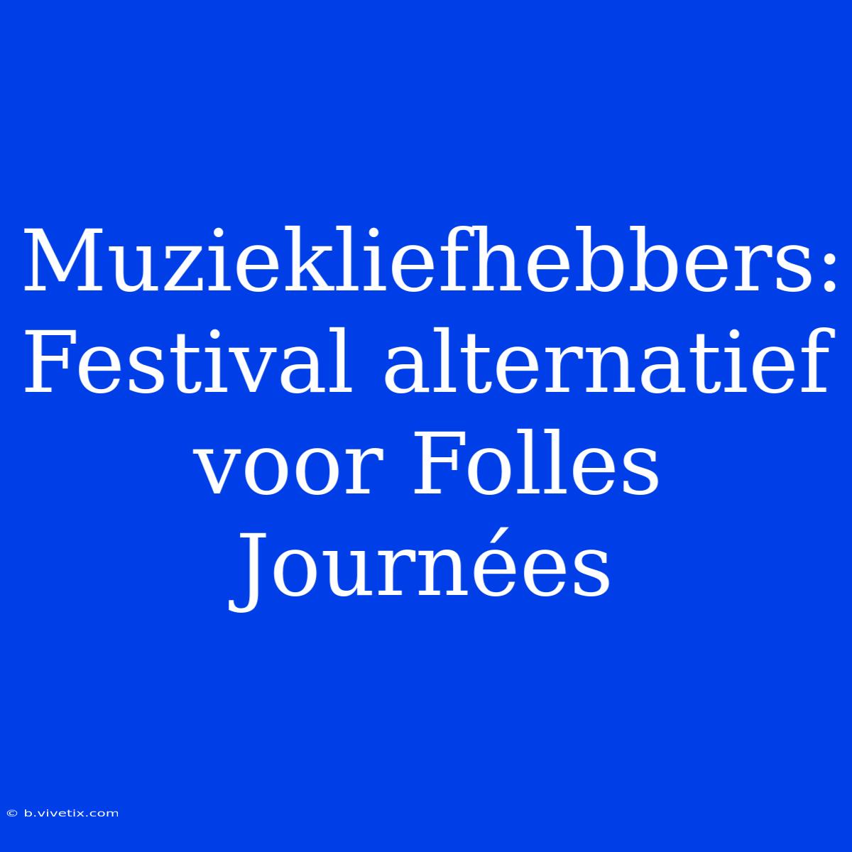 Muziekliefhebbers: Festival Alternatief Voor Folles Journées