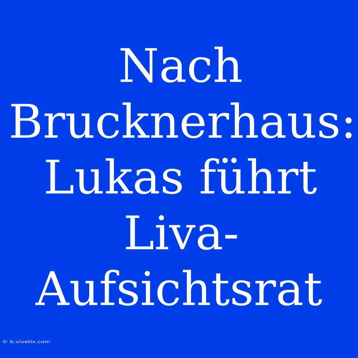 Nach Brucknerhaus: Lukas Führt Liva-Aufsichtsrat