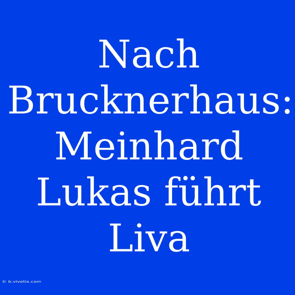 Nach Brucknerhaus: Meinhard Lukas Führt Liva