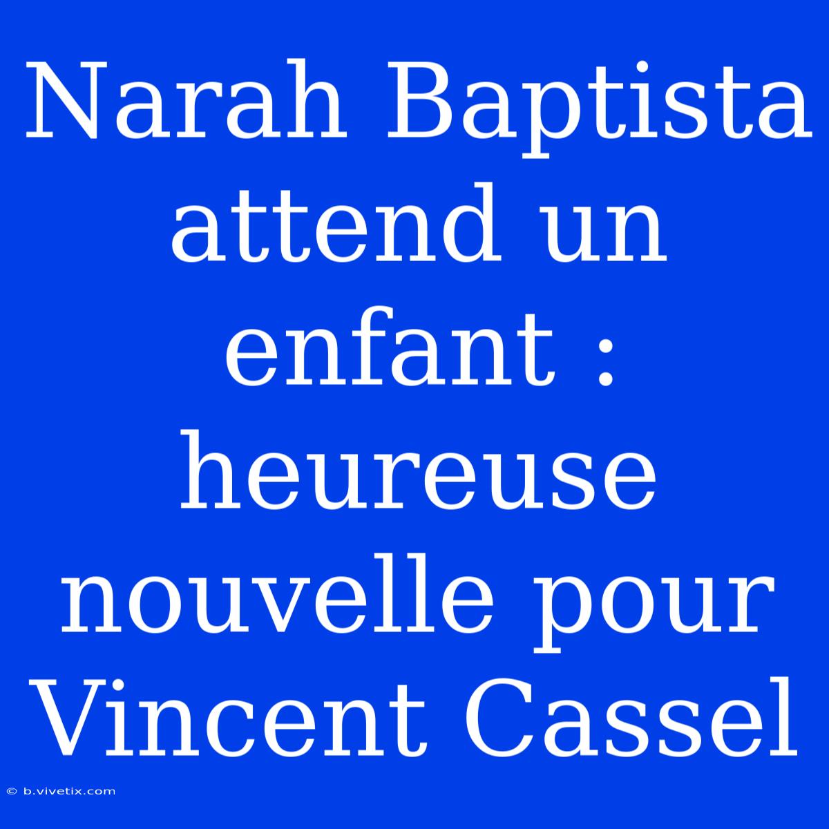 Narah Baptista Attend Un Enfant : Heureuse Nouvelle Pour Vincent Cassel