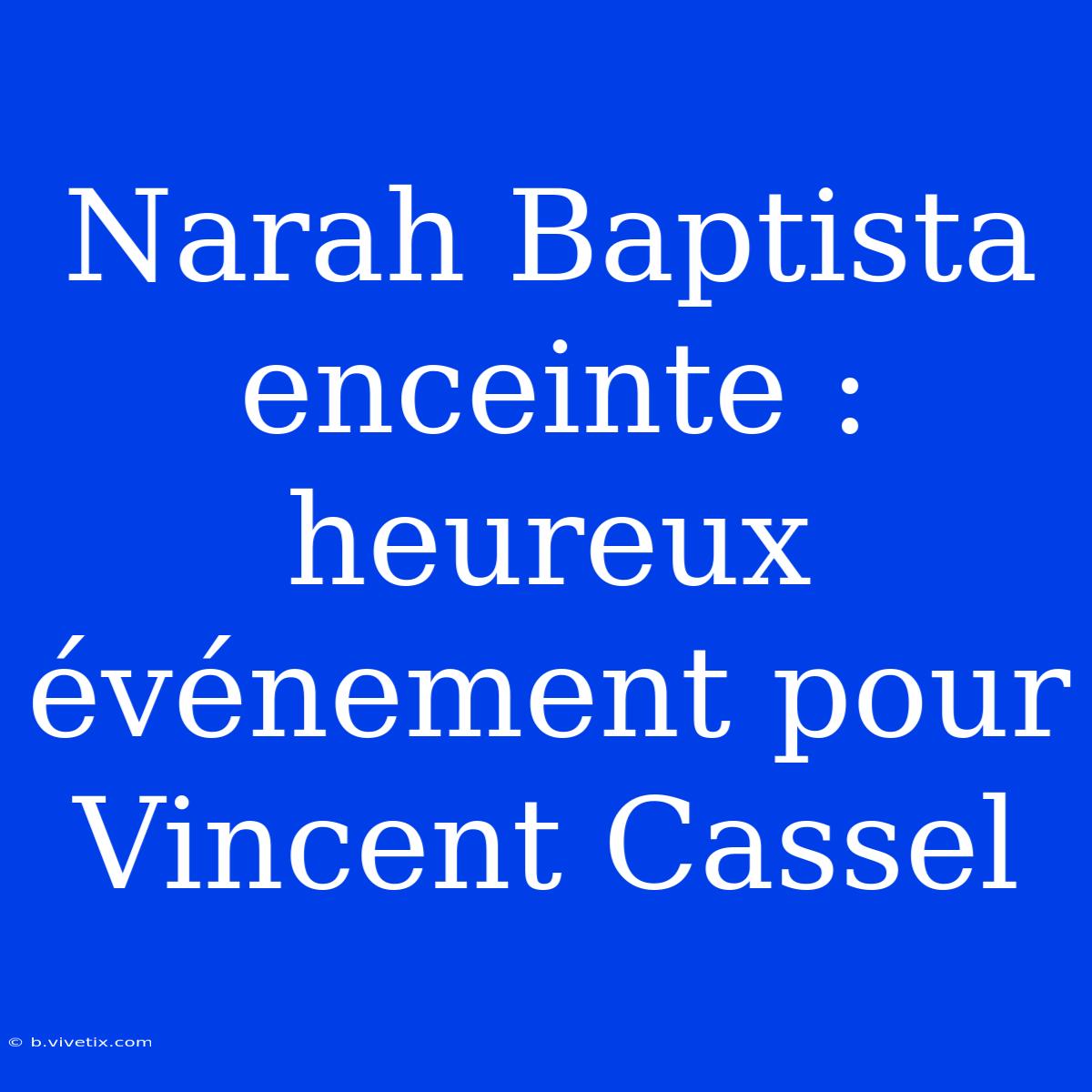 Narah Baptista Enceinte : Heureux Événement Pour Vincent Cassel