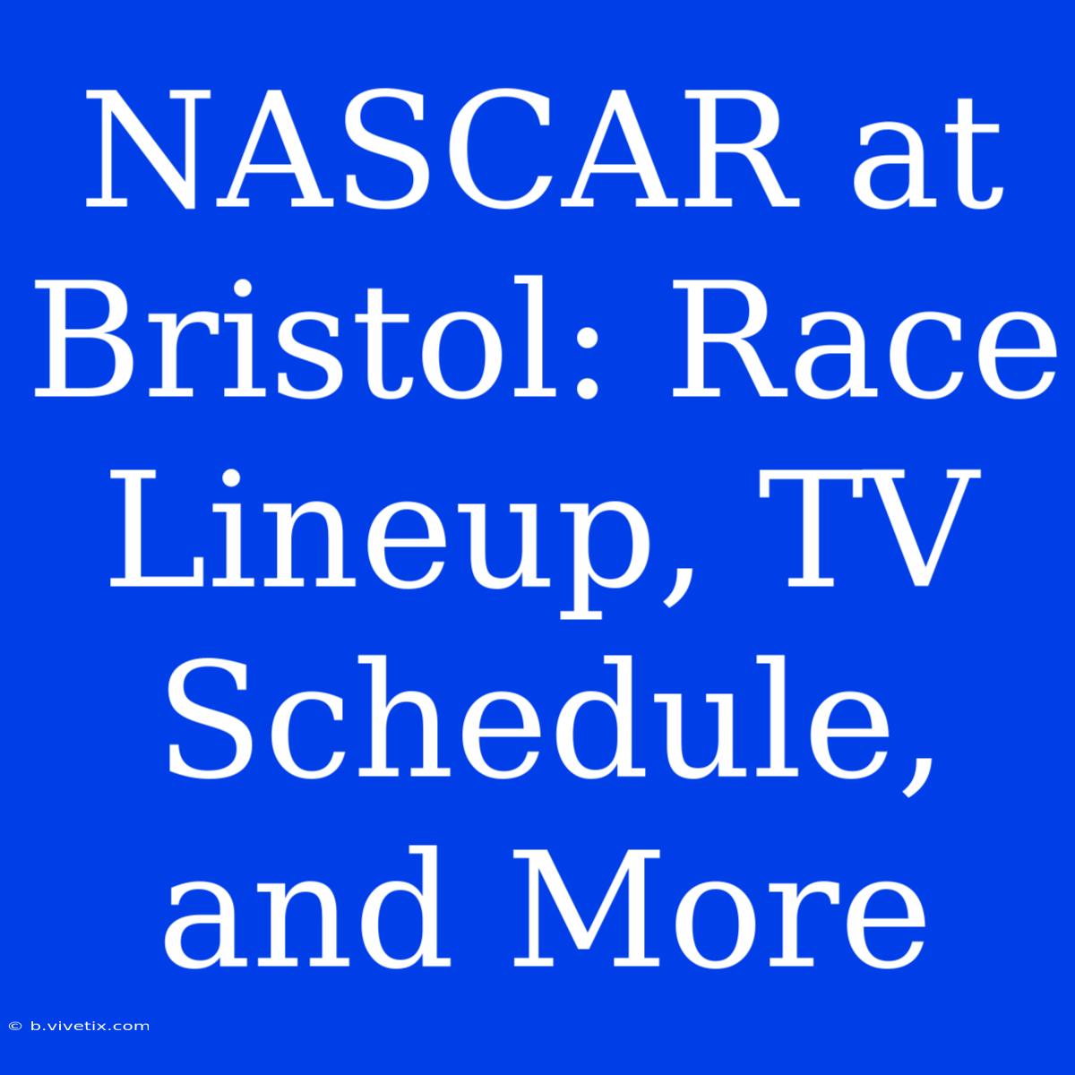 NASCAR At Bristol: Race Lineup, TV Schedule, And More