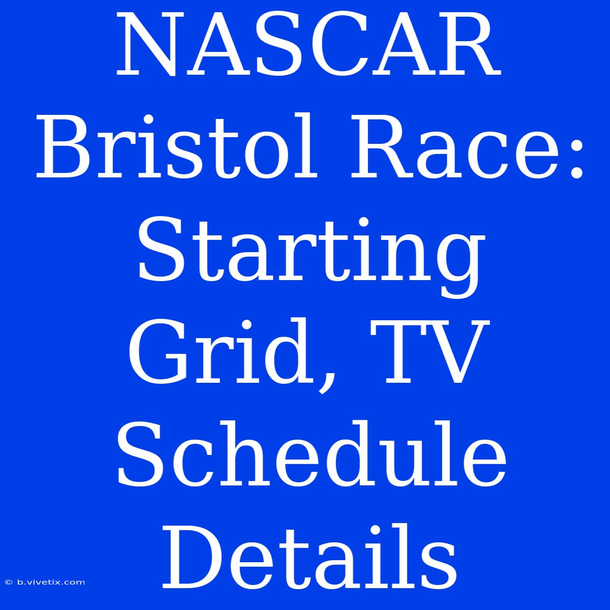 NASCAR Bristol Race: Starting Grid, TV Schedule Details